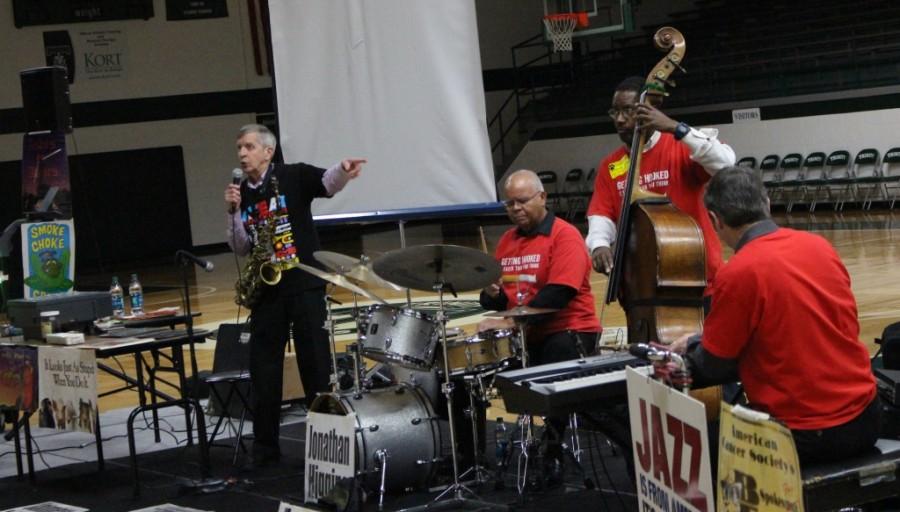 The Jamey Aebersold Jazz Quartet delivered music and an anti-smoking and drugs message. 