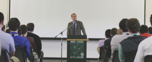Mr. Andrew Porter '03 shared his experiences with the Senior Class. 