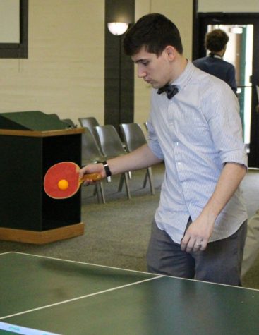 Senior Jacob Kalbfleisch competes in Ping-Pong play during an afternoon session.