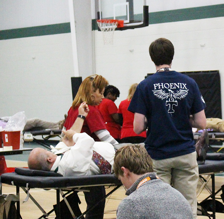 The Rocks donated blood to the American Red Cross today. 