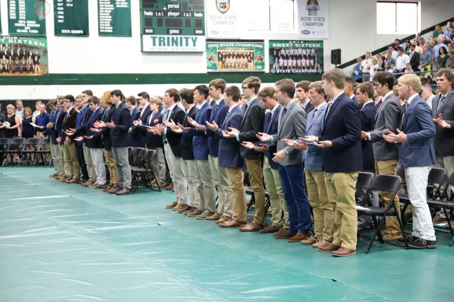 The transition of student leadership for the Class of 2020 took place May 8 at the Junior Class Mass. 