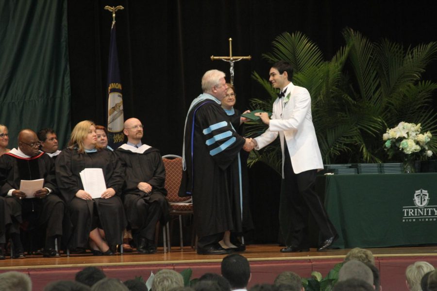 For Trinity President Dr. Rob Mullen, the best moments come at graduation:  Handing out diplomas. I get to represent my colleagues and all those who have a hand in a graduate’s journey. I know I am handing him the keys to his future. It is an honor to do so.