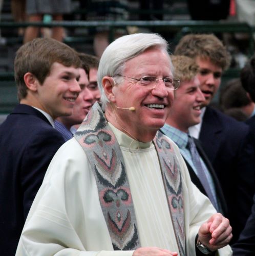 Trinity Chaplain Fr. Dave Zettel has been part of Trinity for nearly 70 years. 