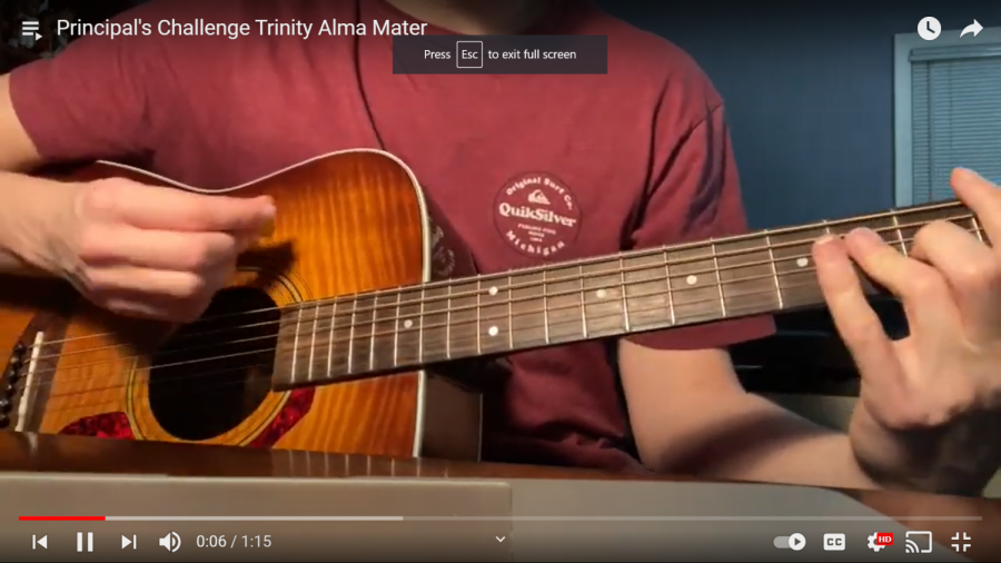 One of the submissions in the House Principal's Challenge -- an instrumental rendition of the Trinity Alma Mater.