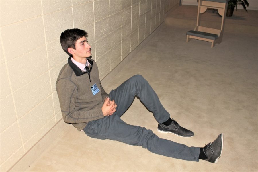 Cian Callahan, Class of 2019, pauses during the hectic school day to attend an Inner Peace Club meeting. 