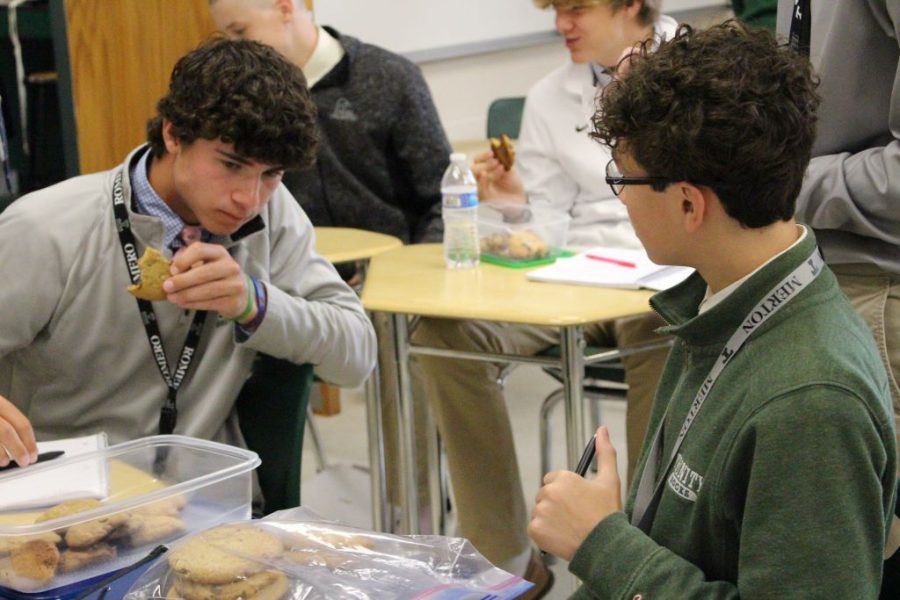Trinity teacher Mr. Mark Amicks chemistry classes made homemade chocolate chip cookies as part of a class assignment.
