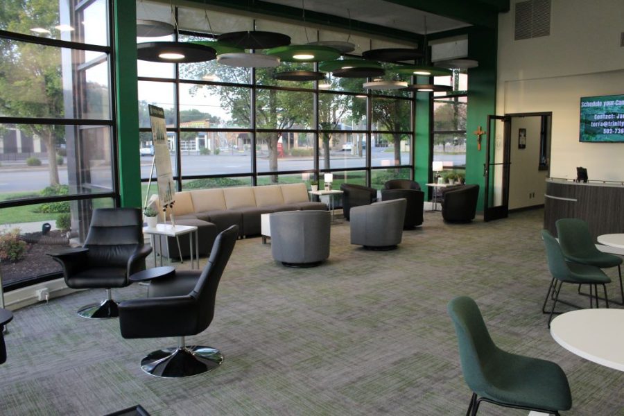 Trinity's Welcome Center is a place to meet and greet campus guests. 