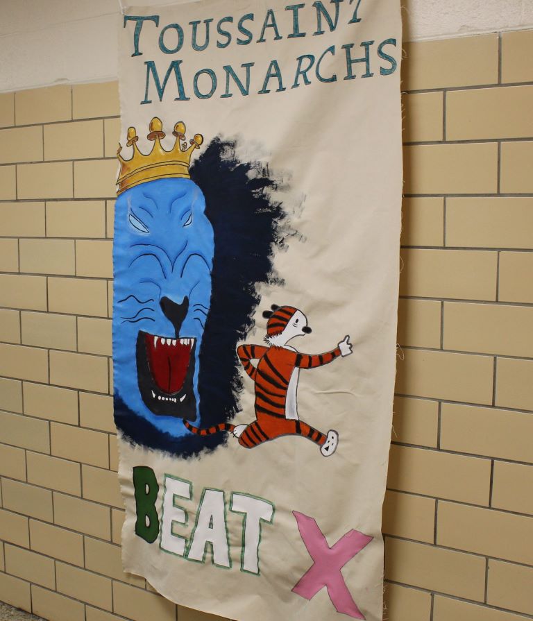 Trinitys Houses entered banners in the Pride Week contest. 