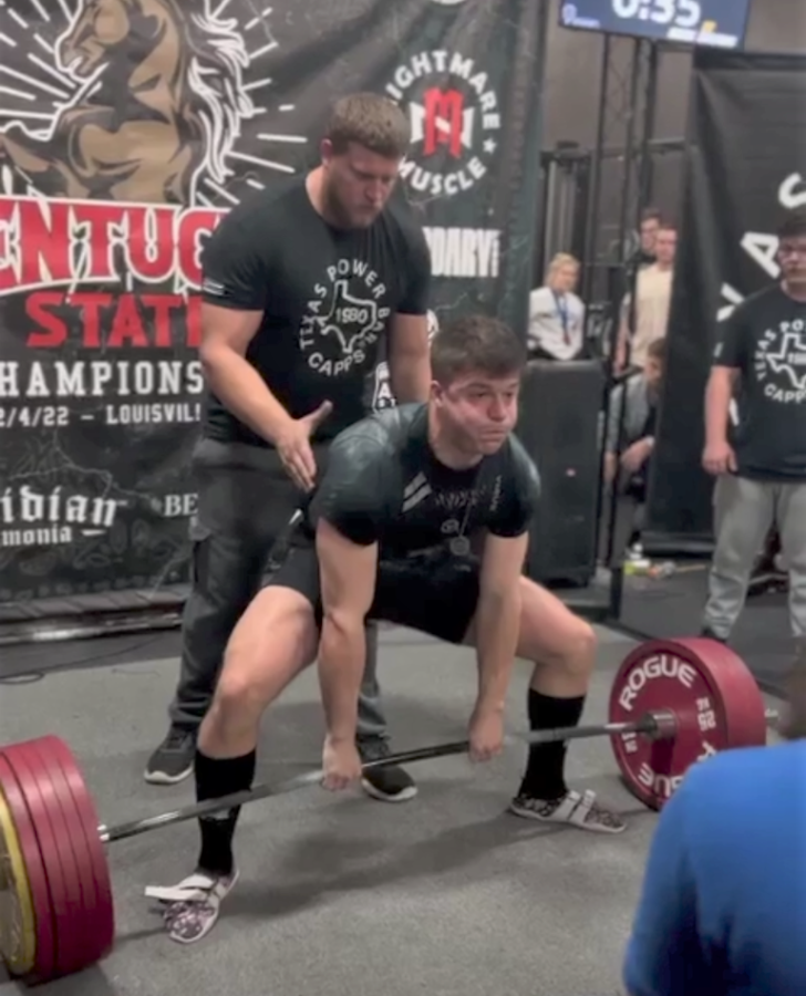 Trinity graduate Patrick Owens 20 set three state records at the USPA State Championships, among them the deadlift. 