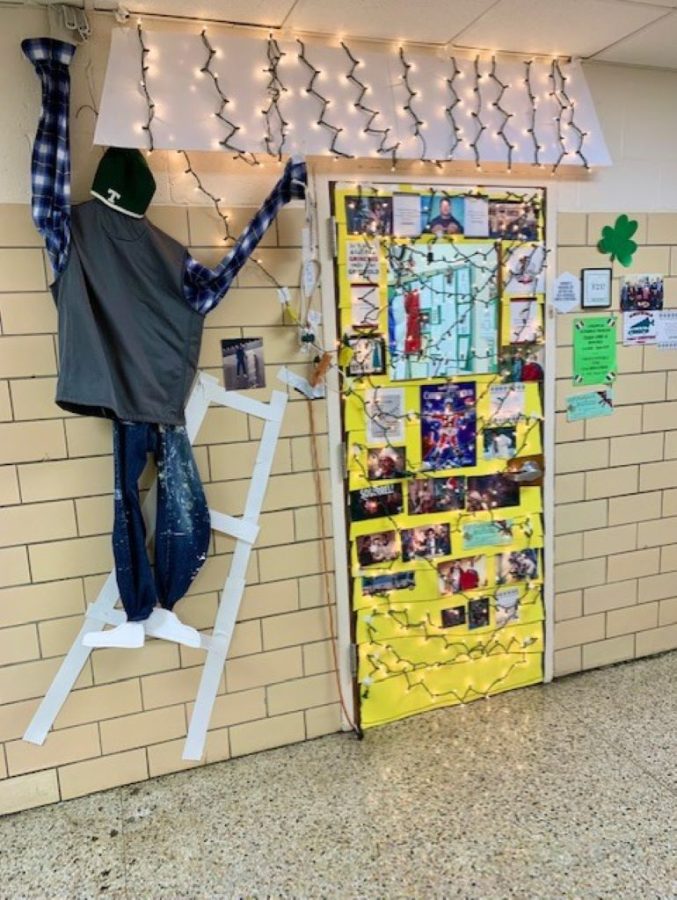 Mr. Alan Wilsons decorated door won the House contest for Flannan. 