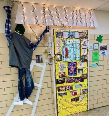 Mr. Alan Wilsons decorated door won the House contest for Flannan. 