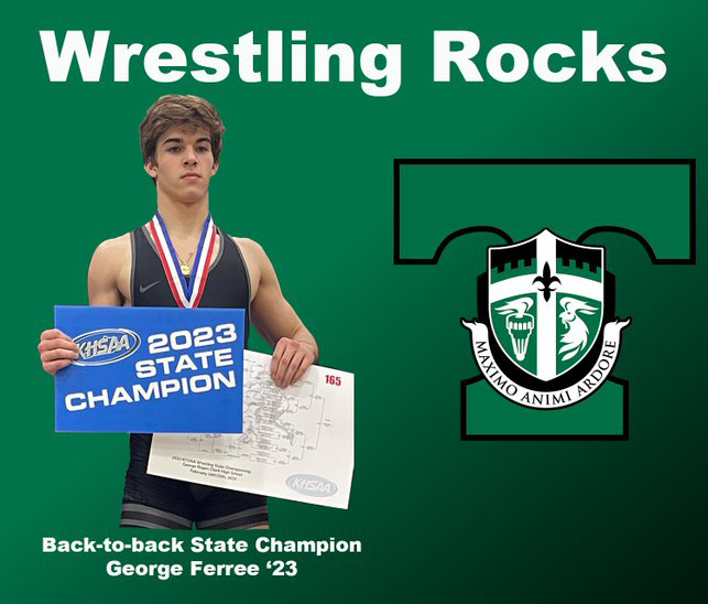 Senior George Ferree won a second consecutive state wrestling title. 