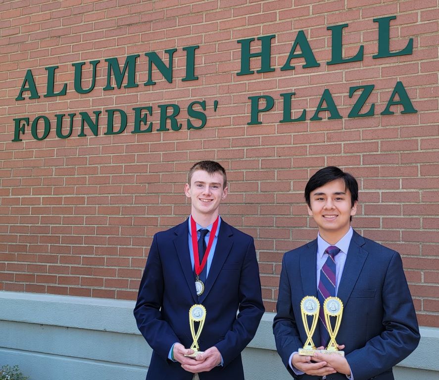 Seniors Ben McBride and Joseph Eng led the Rocks speech and debate team. 